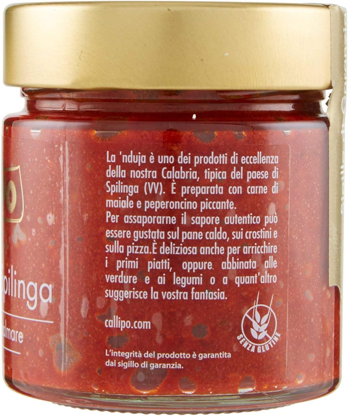 Callipo Nduja di Spilinga, Delizia da spalmare Nduja de Spilinga, délicieuse pâte à tartiner 6 x 200 g + Italian Gourmet Polpa 400 g