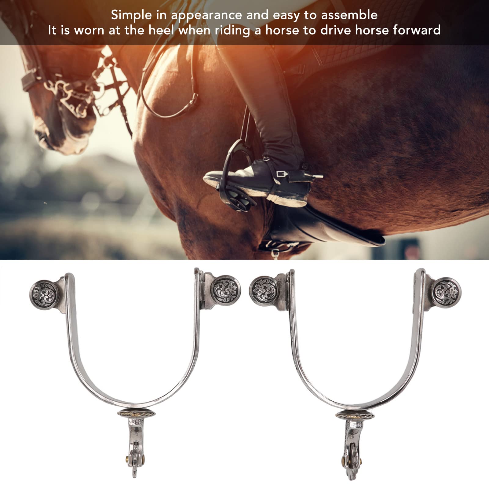 eperon western equitation cheval randonnee pools lanière courroie usa spur straps METALAB