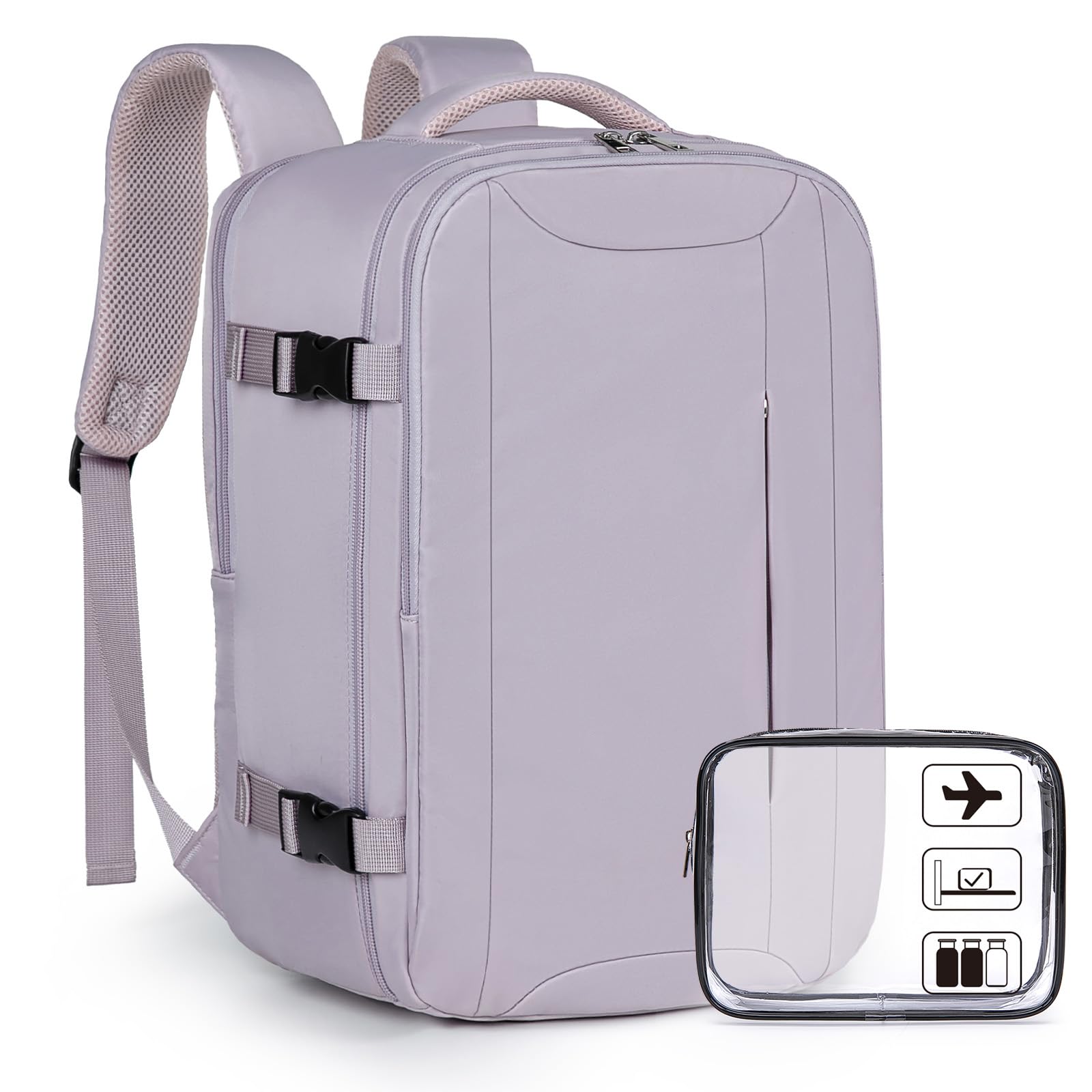Xkdoai for Easyjet Cabin Bag 45x36x20, Travel Backpack with TSA Approved Clear Bag, Carry-ons Cabin Backpack for Travelling Underseat Cabin Bag Laptop Backpacks Luggage Set — view 7