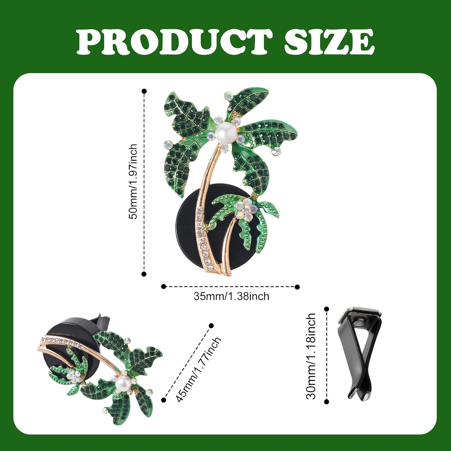 Rislobx 2PCS Palm Tree Car Air Vent Clips image 5