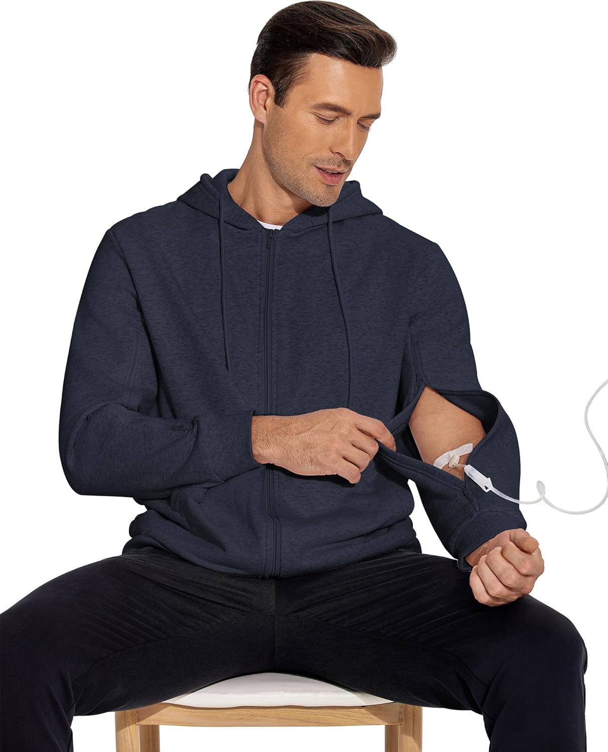 Deyeek Dialysis Sweatshirts with Arm Zipper Jacket Full-Zip Hemodialysis Cotton Warm Heavyweight Sweatshirt - Image 5