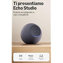 Amazon Echo Studio (ultimo modello), design compatto, audio spaziale avvolgente e Dolby Atmos (grafite)