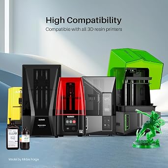ELEGOO ABS-Like Resin 3.0+, Resin for 3D Printer with Higher Heat-Resistance, Low Viscosity, High Precision, Fast Curing and High Toughness, Compatibale for LCD/DLP/MSLA 3D Printers, Black 2000g