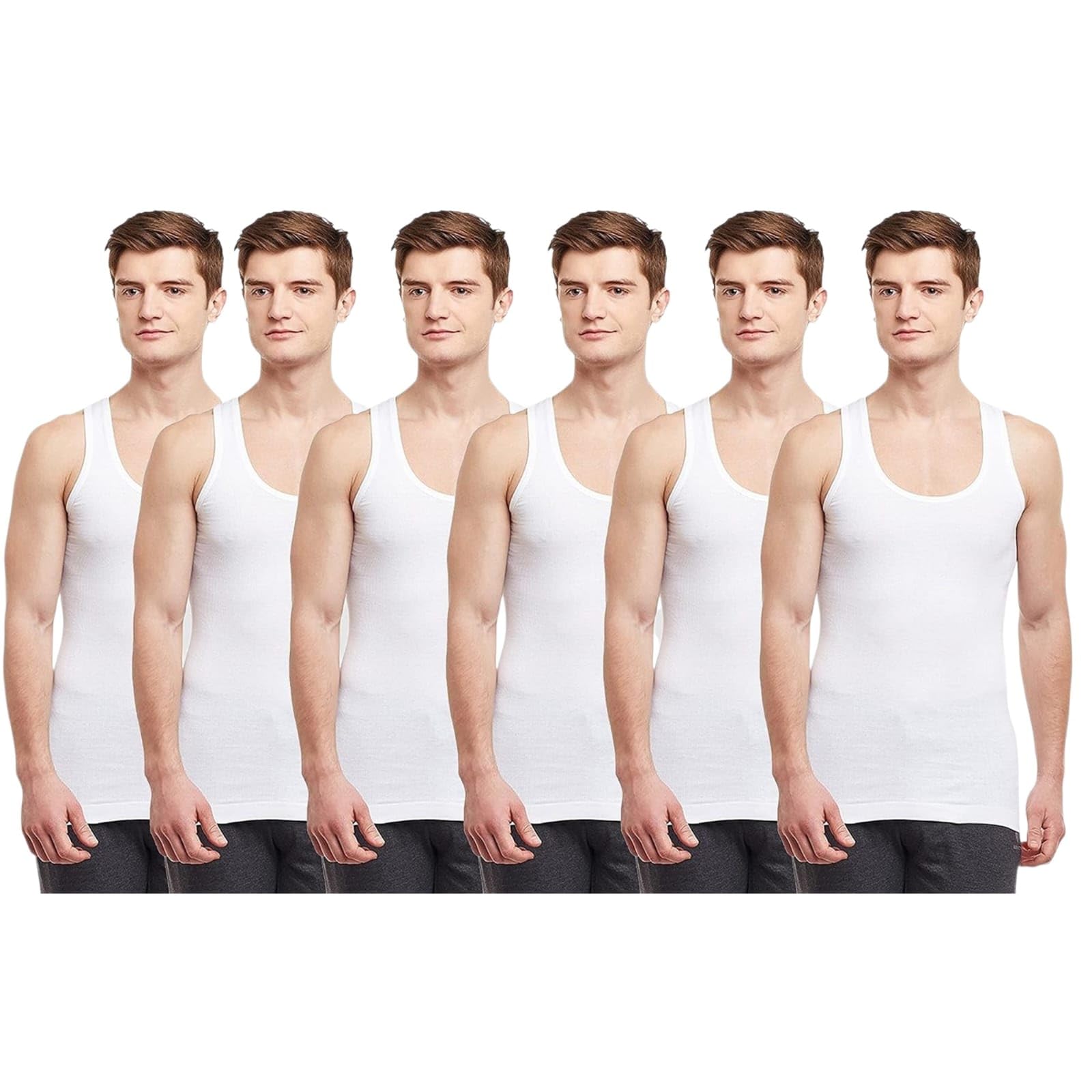 kothari Challenge White Vest, Pure Cotton, Sleeveless, Pack of 6 (in, Alpha, Free Size, Regular)-picture-17