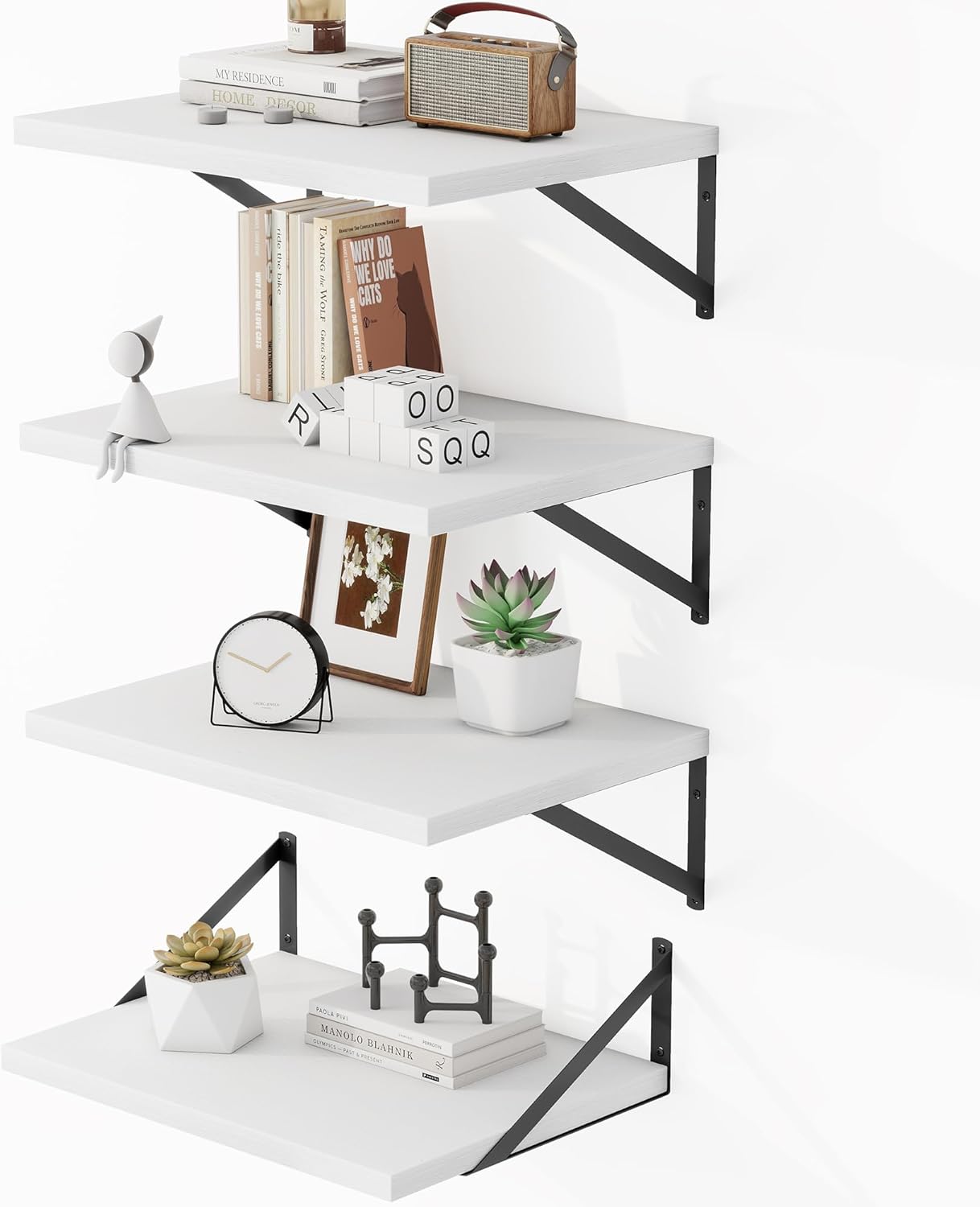 Heimlove 12 Inch Deep Floating Shelves for Wall, 16W x 12D Wide White Floating Shelves Heavy Duty Wall Mounted Shelves, Wood Shelves for Living Room Bedroom Bathroom Kitchen- Set of 4 Heimlove 12 Inch Deep Floating Shelves for Wall, 16W x 12D Wide White Floating Shelves Heavy Duty Wall Mounted Shelves, Wood Shelves for Living Room Bedroom Bathroom Kitchen- Set of 4