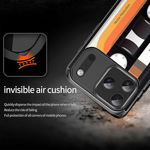 Miniatura 3 de CasesOnDeck - Funda compatible con Apple iPhone 17 Pro Max, diseño de TPU con patrón pictórico, flexible, delgada y elegante (casete retro)