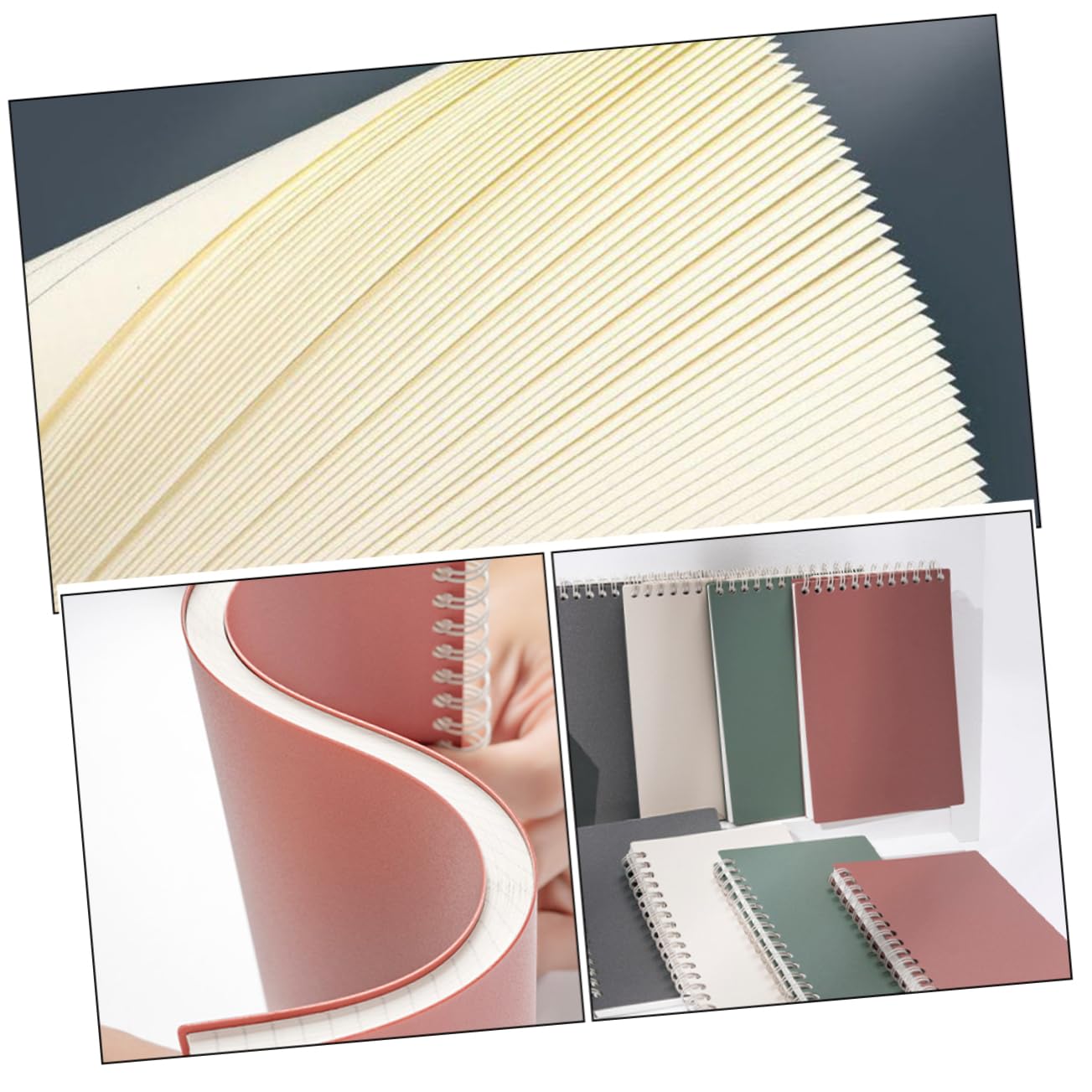 NUOBESTY 10pezzi Con Chiusura Scatto Design Minimalista Righe Facile Trasportare Per Scrivere Disegnare Tenere Un Per Scuola e Università