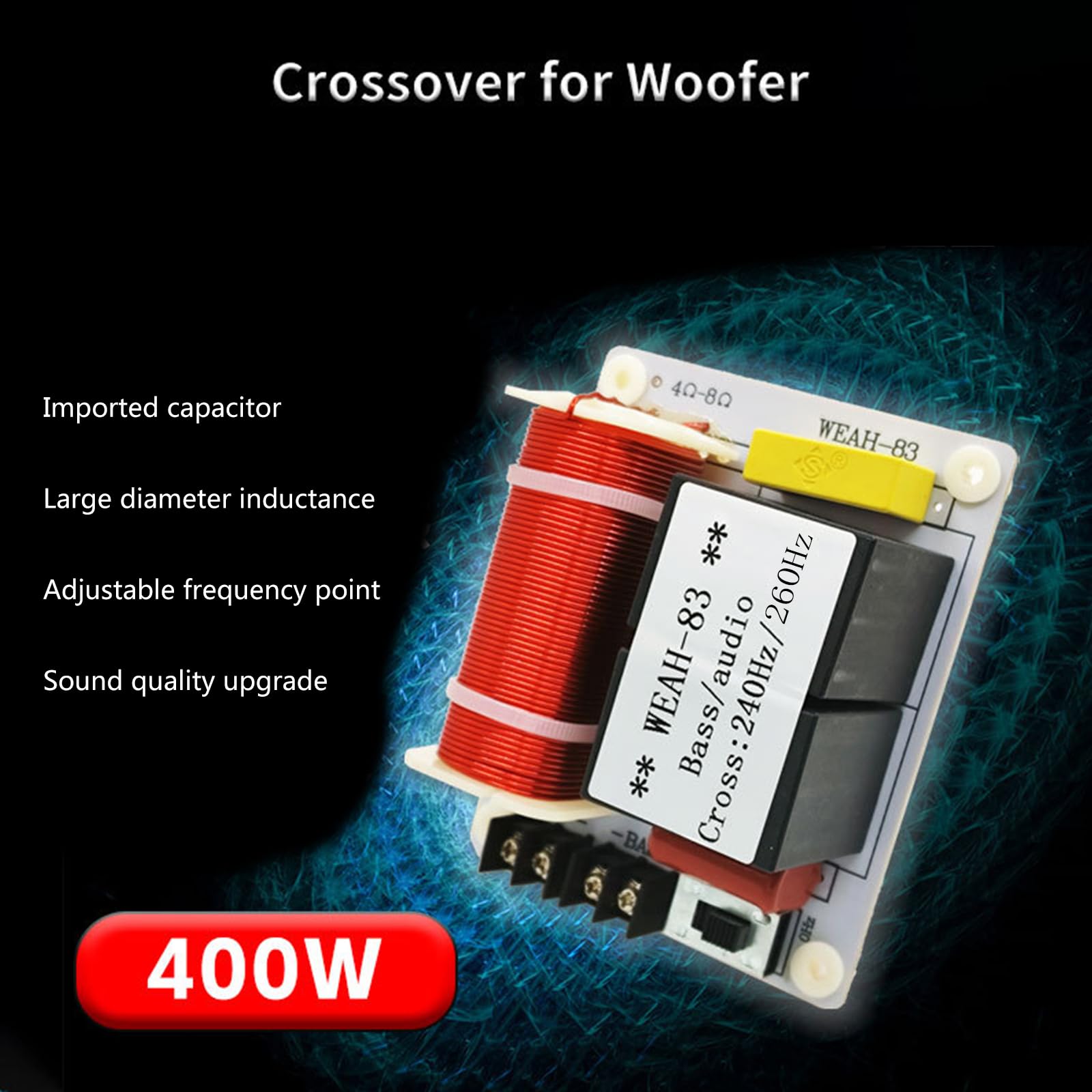 WEAH-83 Répartiteur de fréquence de basse réglable 400 W Crossover Haute puissance