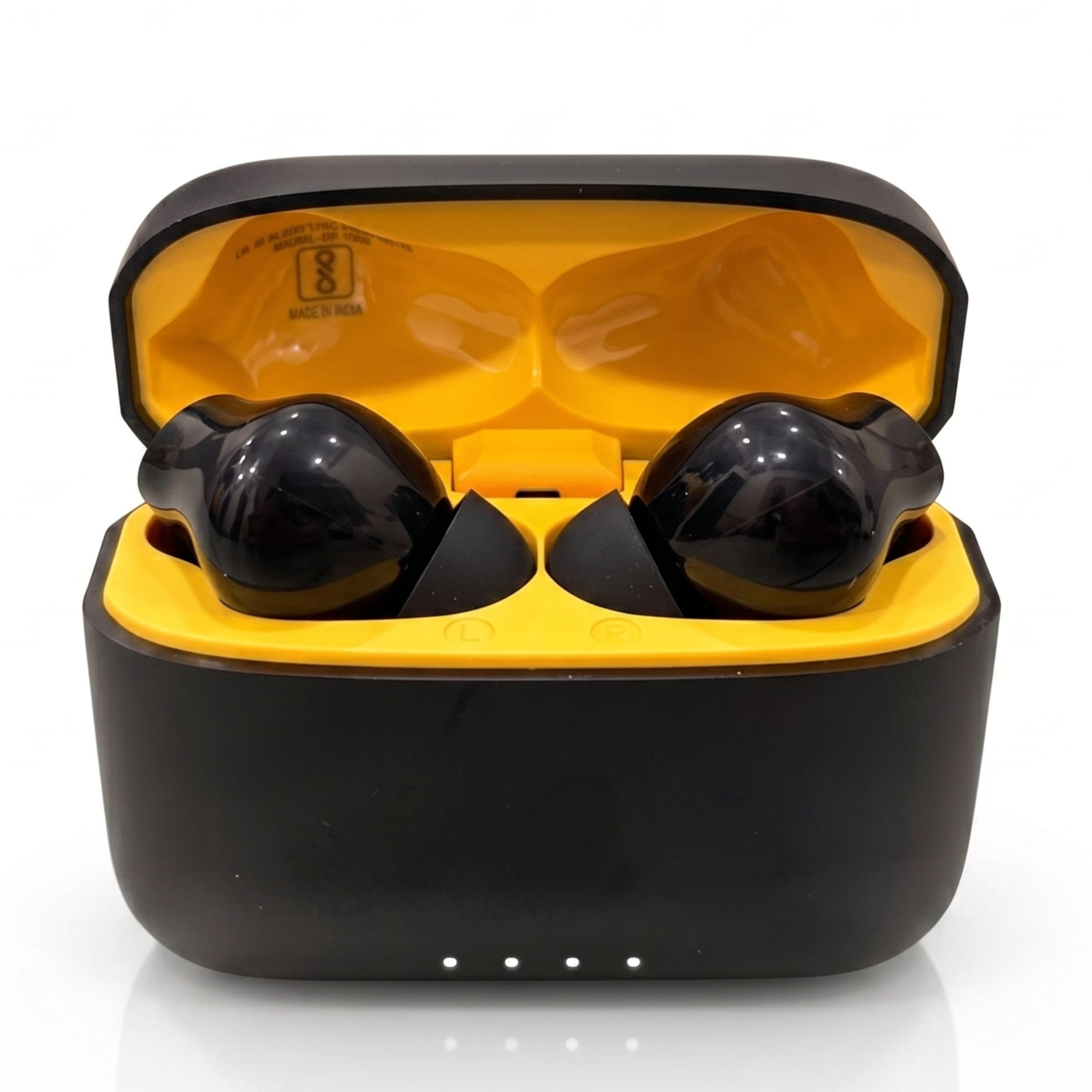 pods black gold edition bluetooth 5.3 wireless earbuds with enc noise cancellation, 10mm drivers, 30+ hours playtime, smart touch control, type-c fast charging, deep bass tws earphones (black)