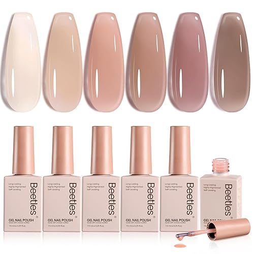 Beetles Nude Gel Nail Polish Set - 6 Colors Neutral
