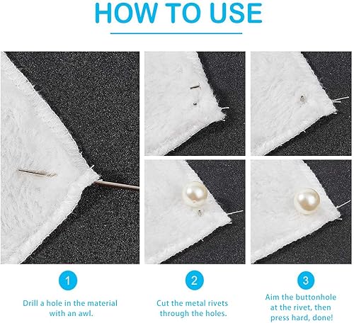 Miniatura 4 de NBEADS 320 juegos de remaches de perlas de imitación de plástico ABS, 6 tamaños diferentes adornados, remaches redondos de perlas, remaches de