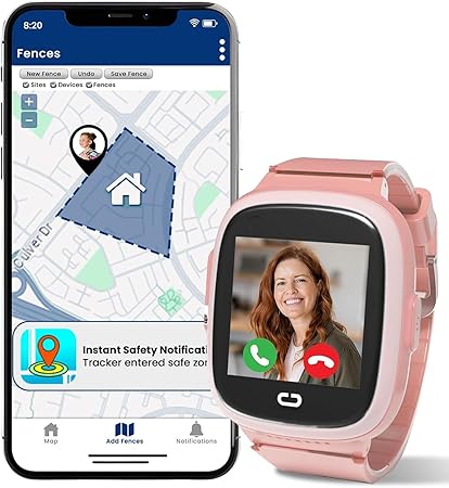 Kids Watch with GPS Tracker, Two-Way Calling, Real-Time Tracking & SOS Alerts - Kids Smart Watches for Girls with Geo-Fencing, School Mode, Water Resistant, Long Battery Life & Parental Controls