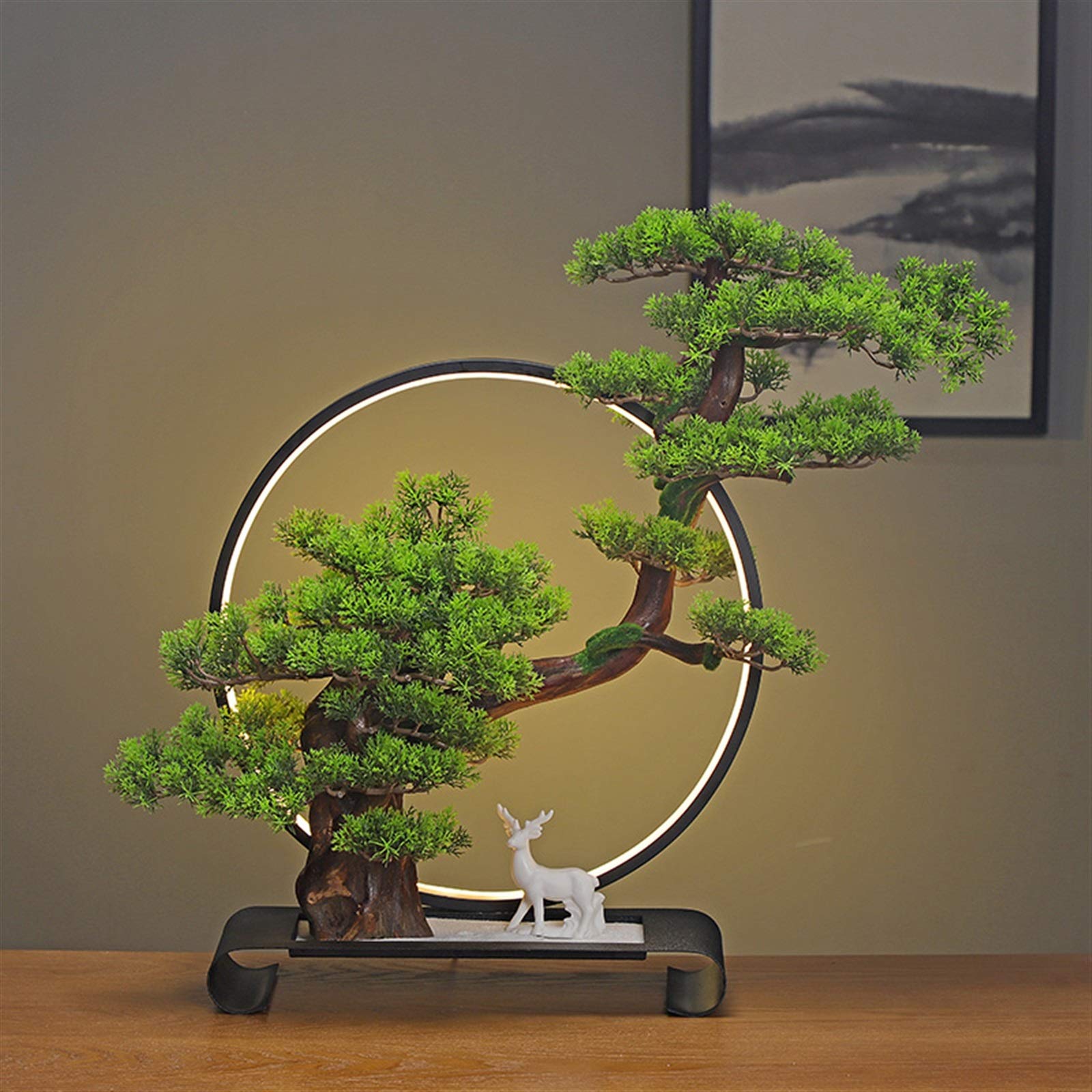 kunstmatige bonsai plant Simulatie Welkom Pine Bonsai Office Green Plant Decoratie Kunstmatige Potte Boom for de Woonkamer Office Shop Rijkdom Decoratie Kunstbonsaiboom