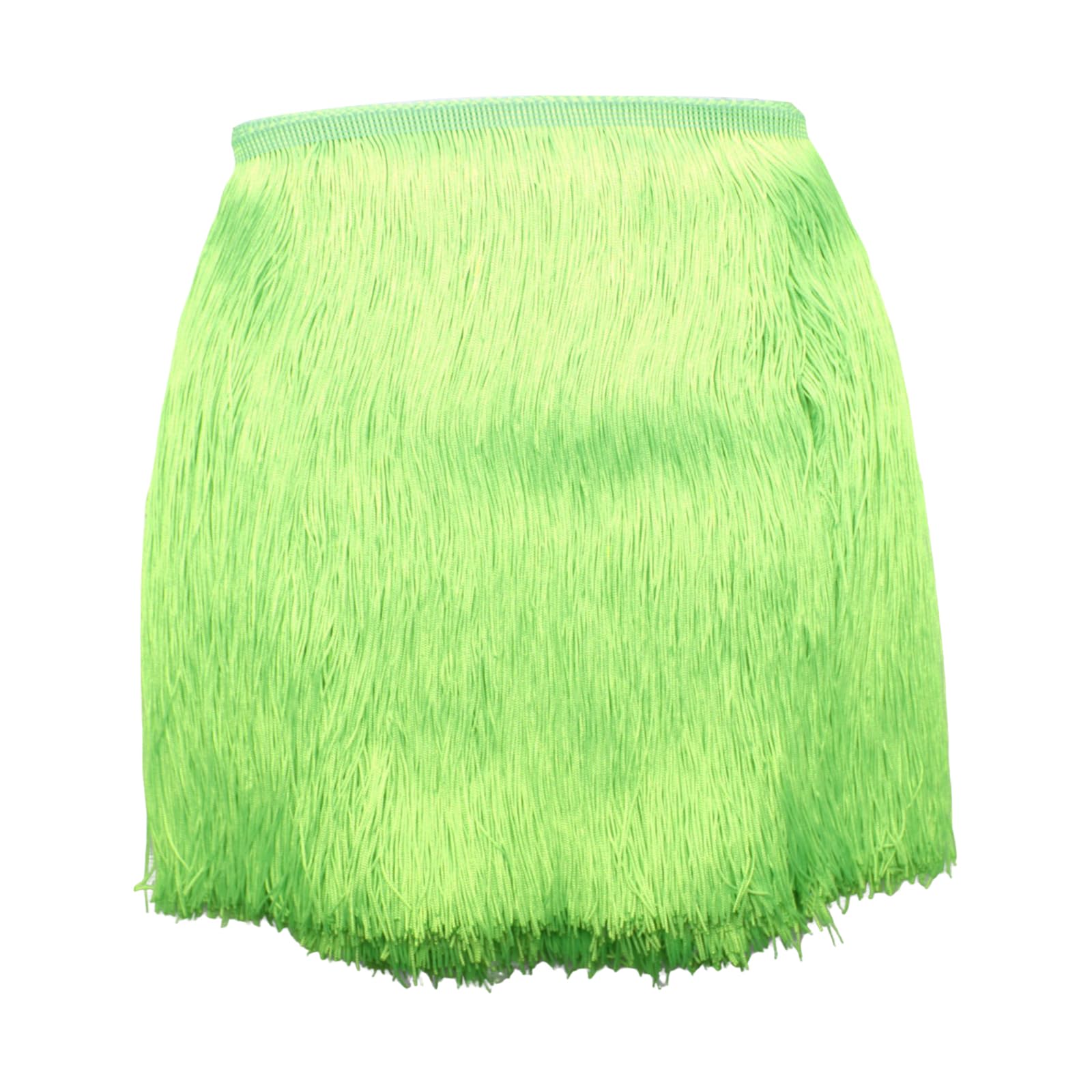 Yalulu 10 Meters Long 30 CM Wide Polyester Latin Fringe Tassel Trimming Lace DIY Latin Macrame Samba Dance Dress Stage Clothes Curtain Trim (Fluorescent Green) — image 1