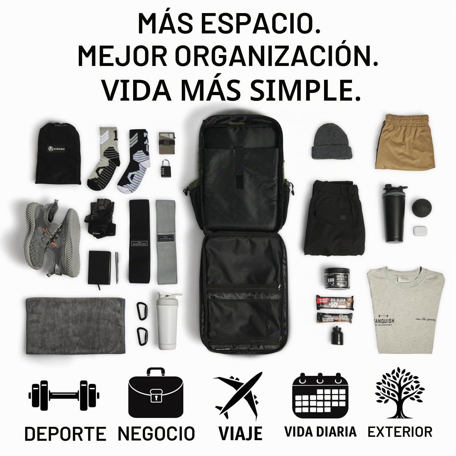 RUGSAK® ALPHA | Mochila táctica [20-45L] impermeable y extremadamente resistente | Mochila militar de supervivencia | para trabajo al aire libre, senderismo, camping y gimnasio, mochila de viaje Molle