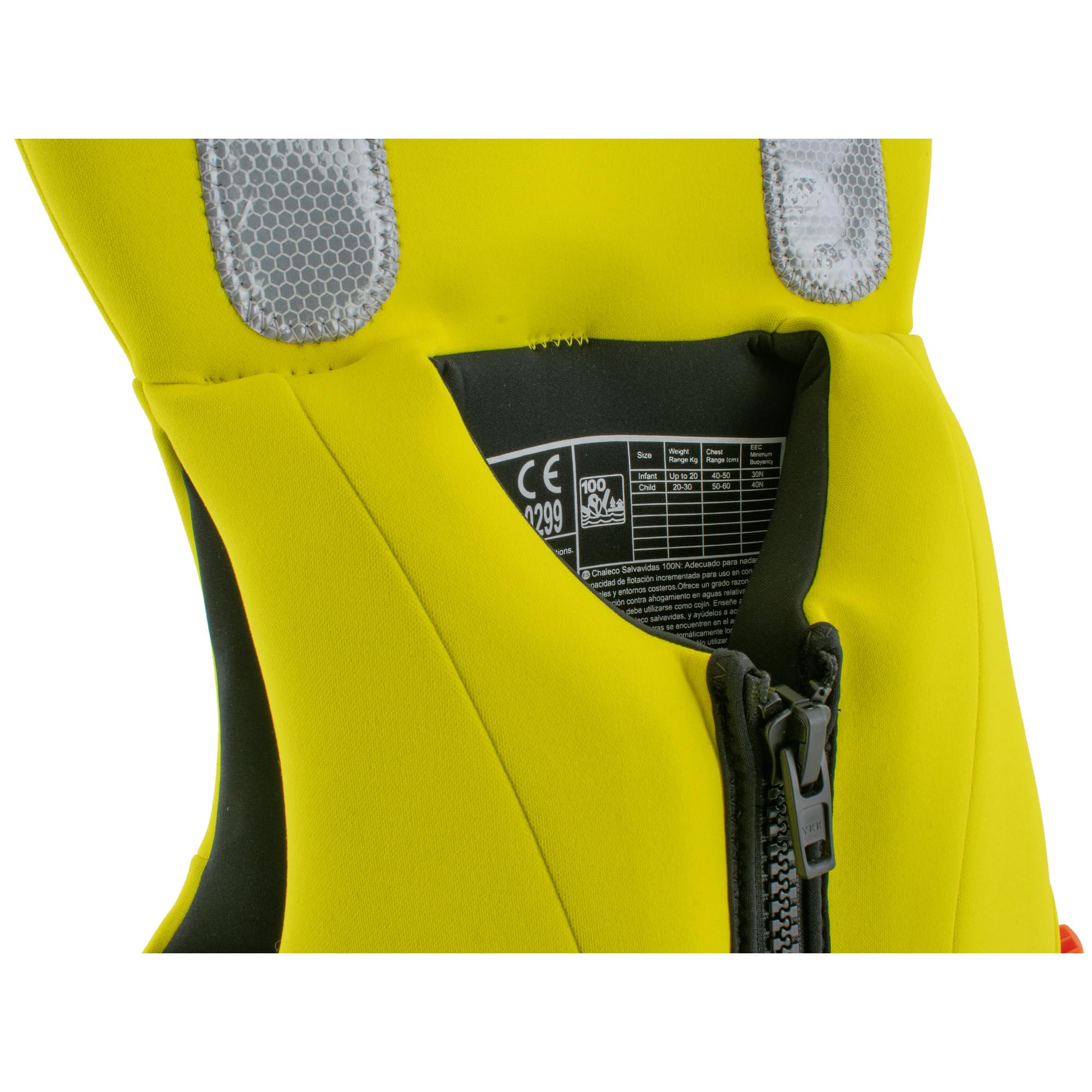 SEAC Hydro Snorkeling Vest Junior–Giubbotto Galleggiante Bambini 100N–Aiuto al Galleggiamento per Snorkeling e Sport Acquatici–Gilet Sicurezza Neoprene Giallo con Fischietto–Certificato EN ISO 12402-4