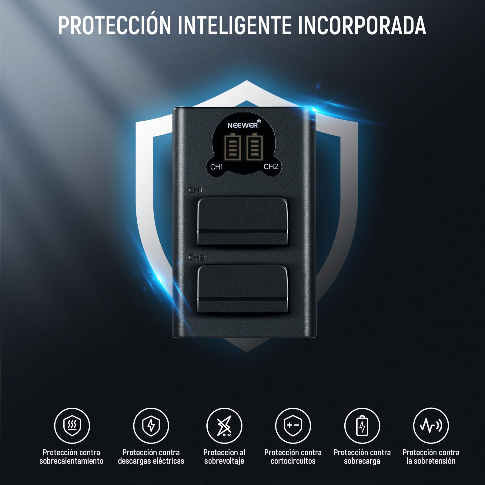 NEEWER EN-EL25 - Batería de Repuesto y Cargador USB, 2 Unidades, 1350 mAh y Cargador USB de Doble Canal Tipo C, Compatible con cámara Nikon Z30 Z50 ZFC 4241 EN-EL25 batería MH-32