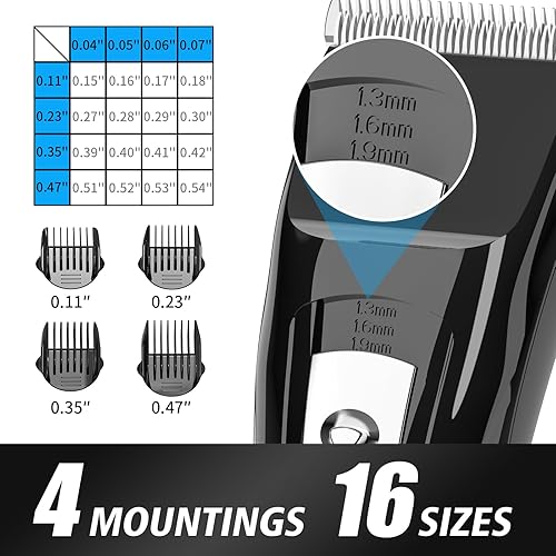 Miniatura 9 de HAUSBELL Cortadora de pelo recargable inalámbrica para hombres, mujeres y niños, hoja ajustable de 4 posiciones, recortadora de barba, kit