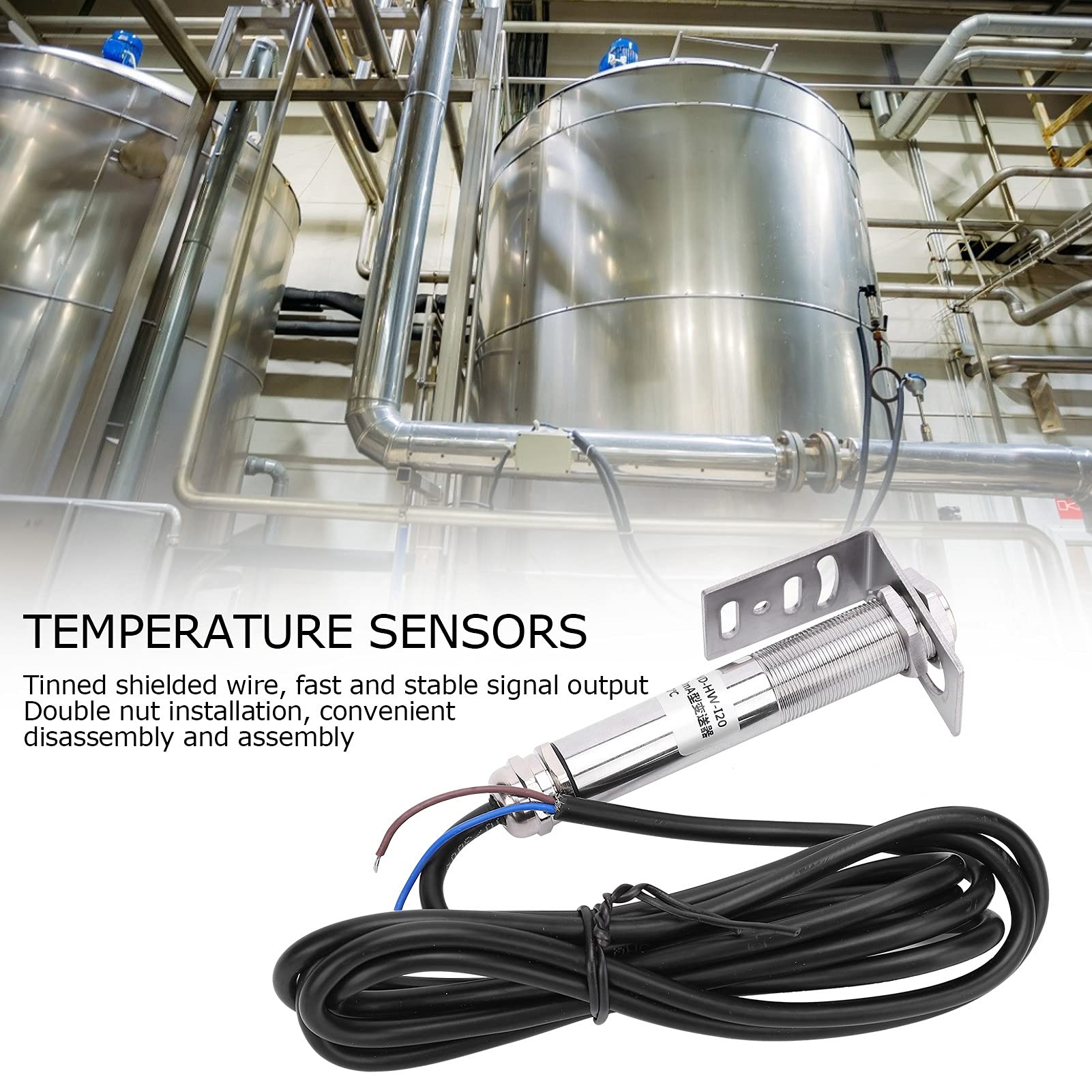 Hochtemperatursensoren Berührungslose Infrarot-Temperatursensorkomponenten 420-mA-Transmitter 1030 VDC (0~500 ℃) Empfindlicher Edelstahltransmitter zur Temperaturmessung (0~300℃)