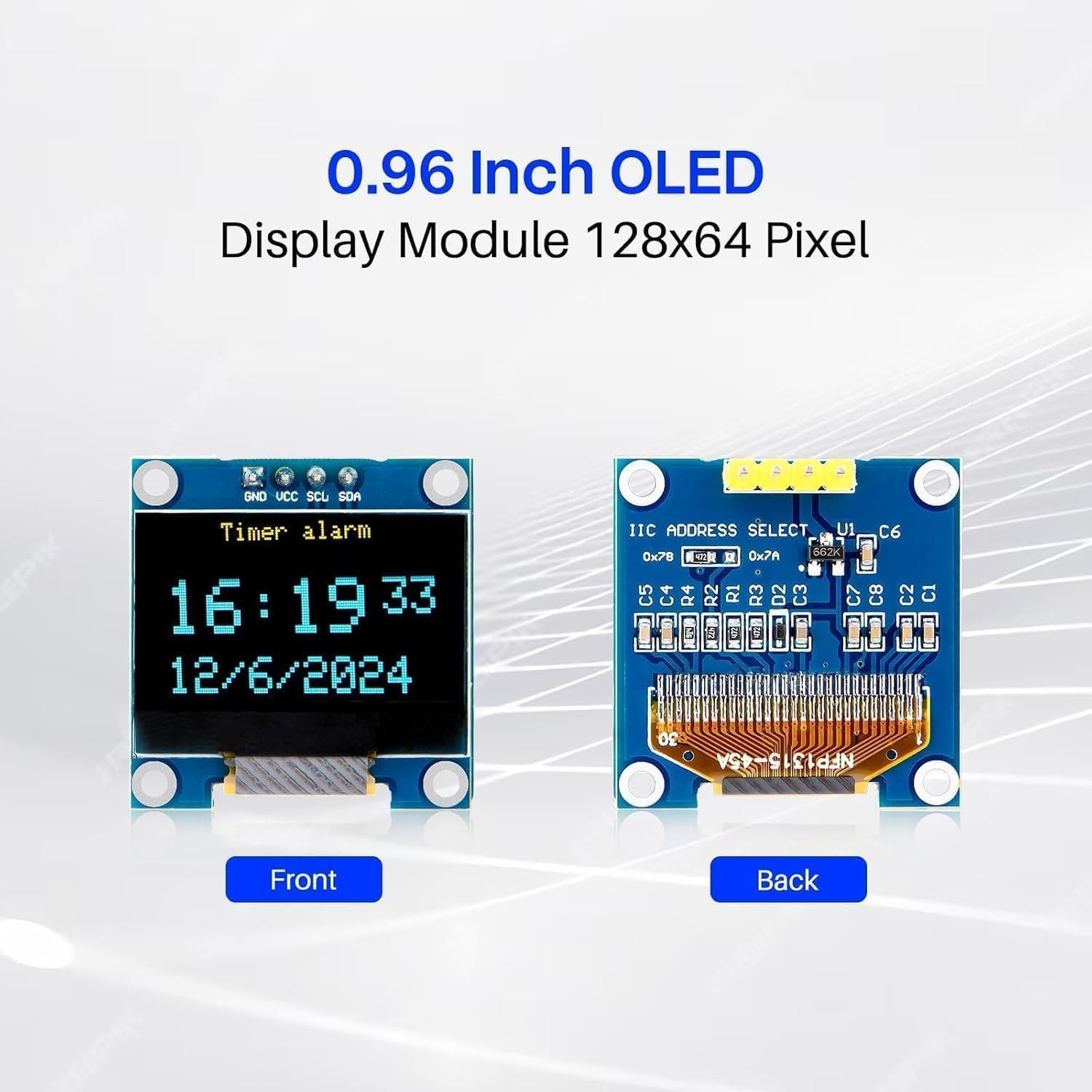 GeeekPi 0.96 Inch OLED Display I2C 128x64 – Geel/blauw, Compatibel Met Arduino, Raspberry Pi En STM32 (2 Stuks)