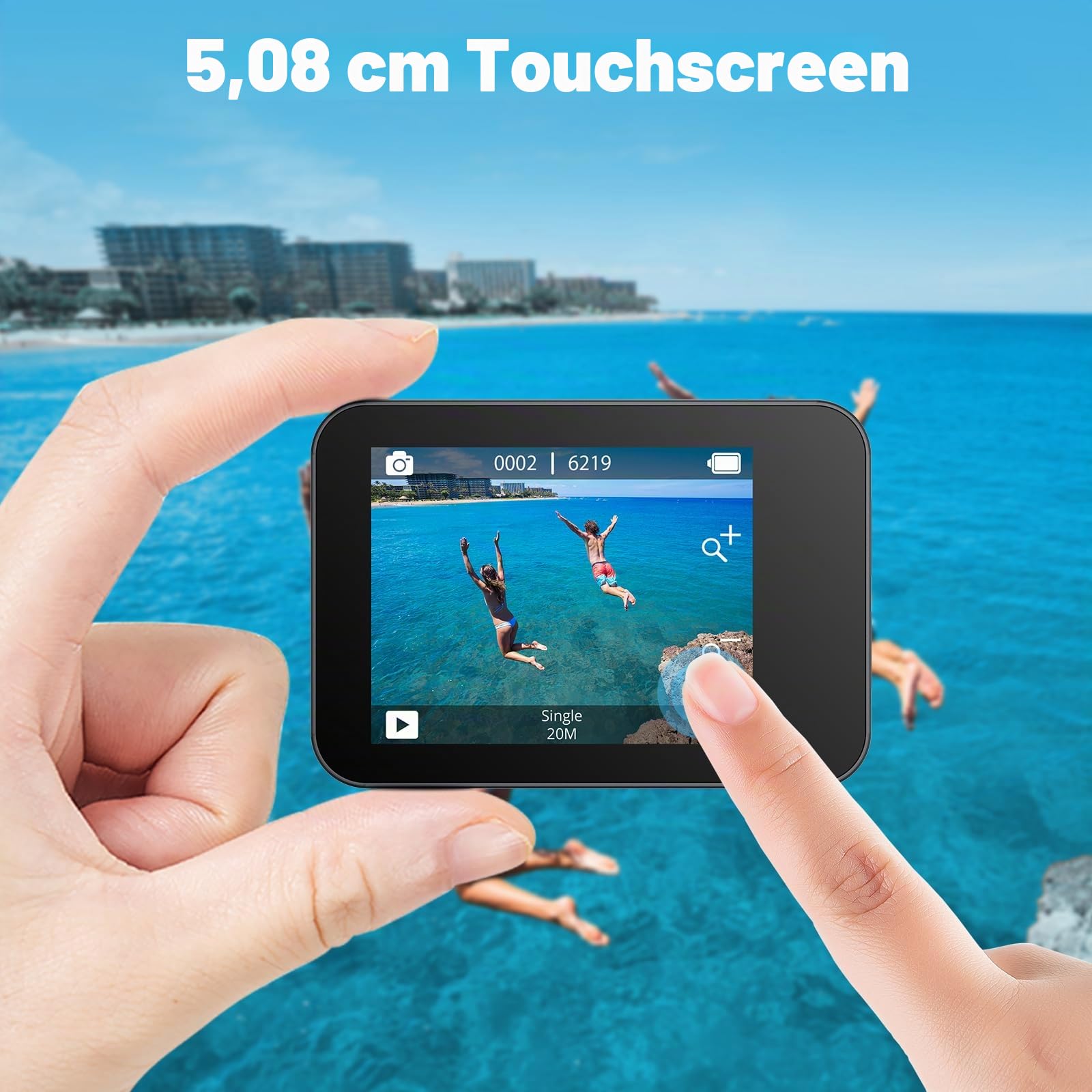 AKASO Action Cam 4K30FPS Unterwasserkamera WiFi 40M EIS Anti-Shake Action Kamera 4X Zoom mit Touchscreen, Fernbedienung, Sportkamera Wasserdicht Gehäuse,Helmzubehör-Kit V50X