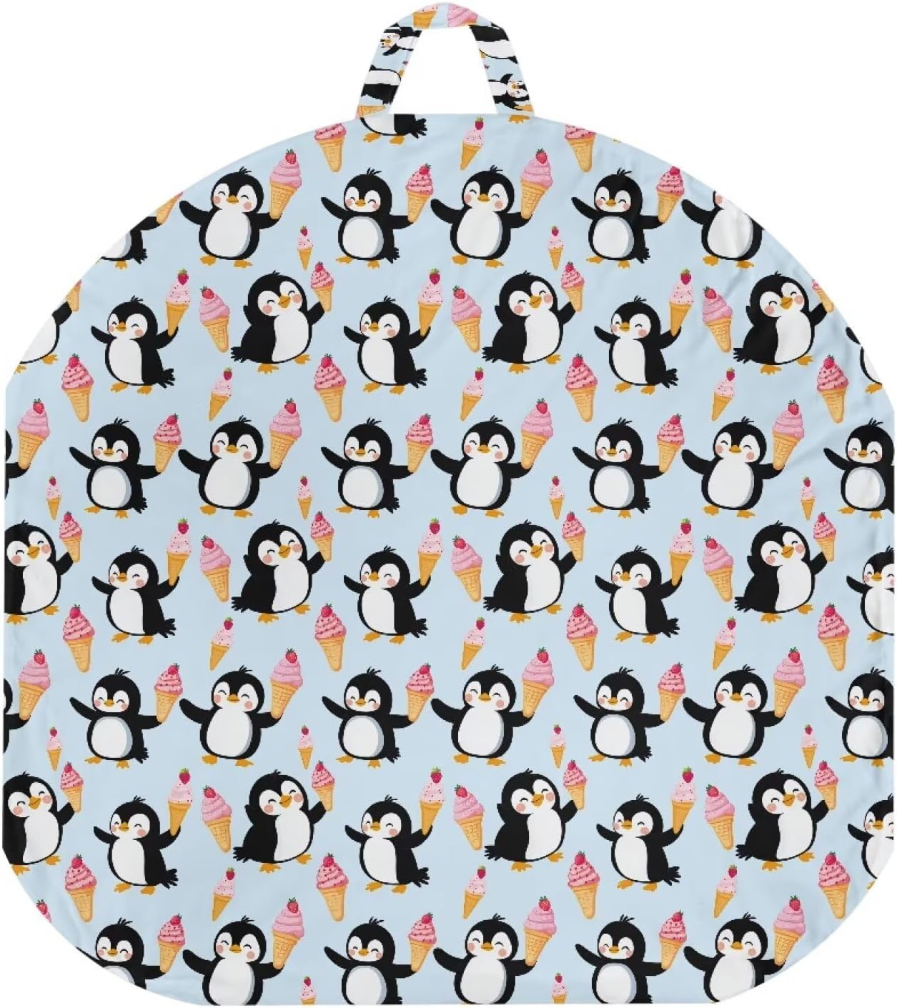 Ice Cream Penguin Baby Lounger Cover - Ultra Soft Machine Washable Slipcover for Infant Pillow | New Parent Gift