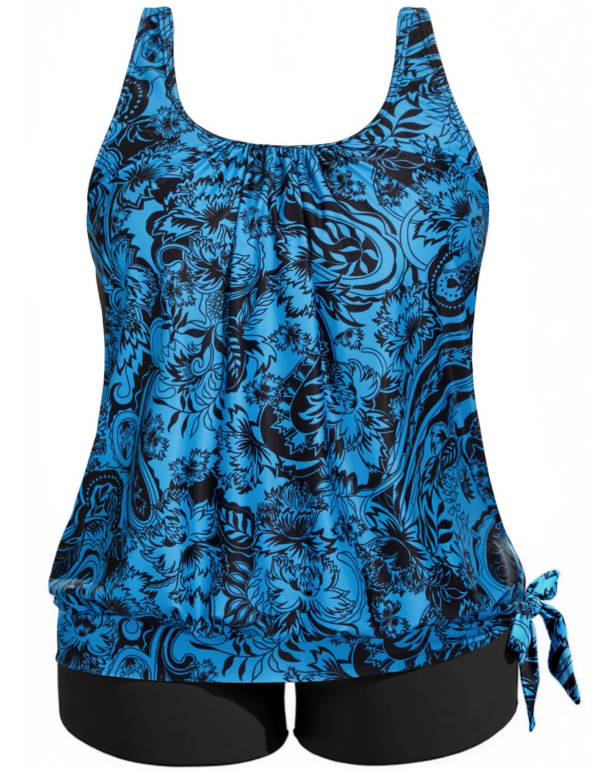 Holipick Women Plus Size Tankini Swimsuit - Two Piece Bathing Suits Tankini Top with Shorts Wide Straps