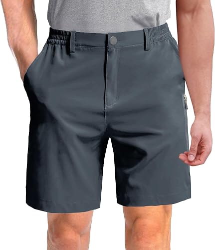 GIISAM Men's Golf Shorts, Lightweight Outdoor Work Shorts with 6 Pockets Quick D