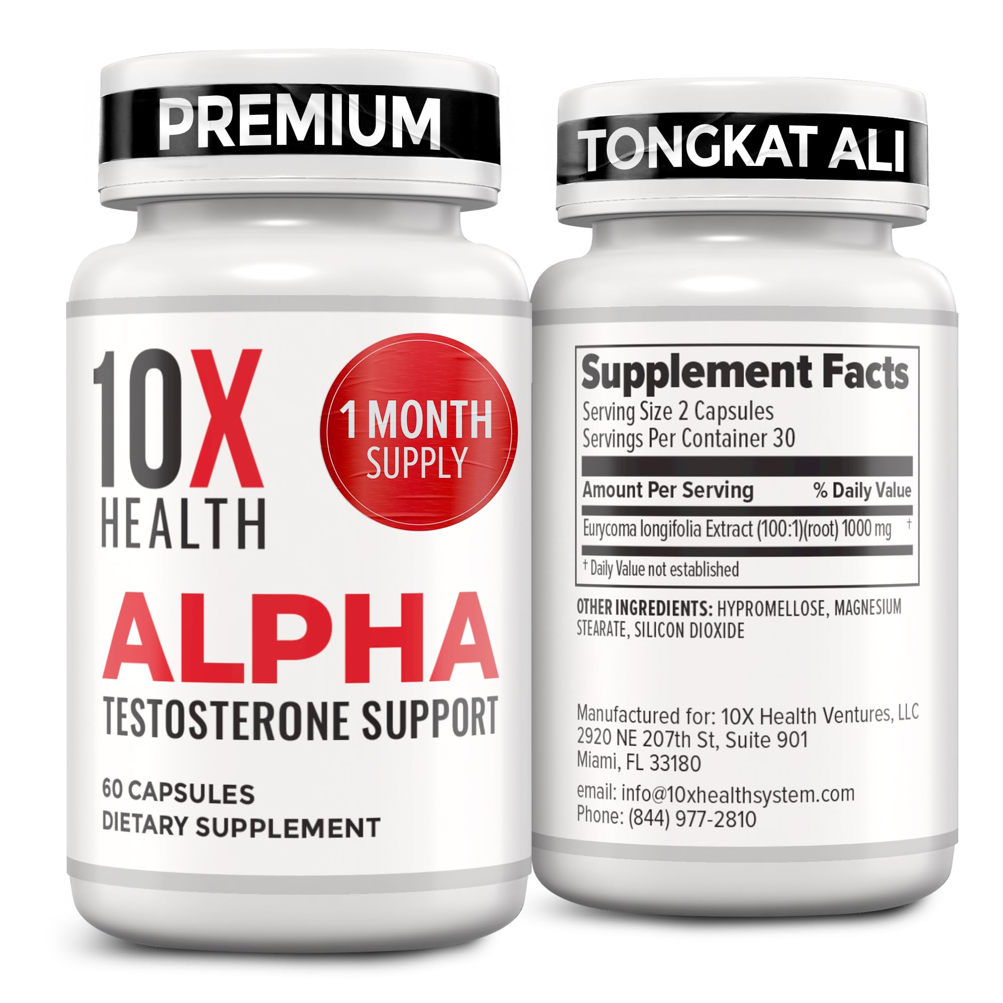 10X Health Alpha T-Booster: Max Strength Tongkat Ali 1000mg for Muscle & Vitality