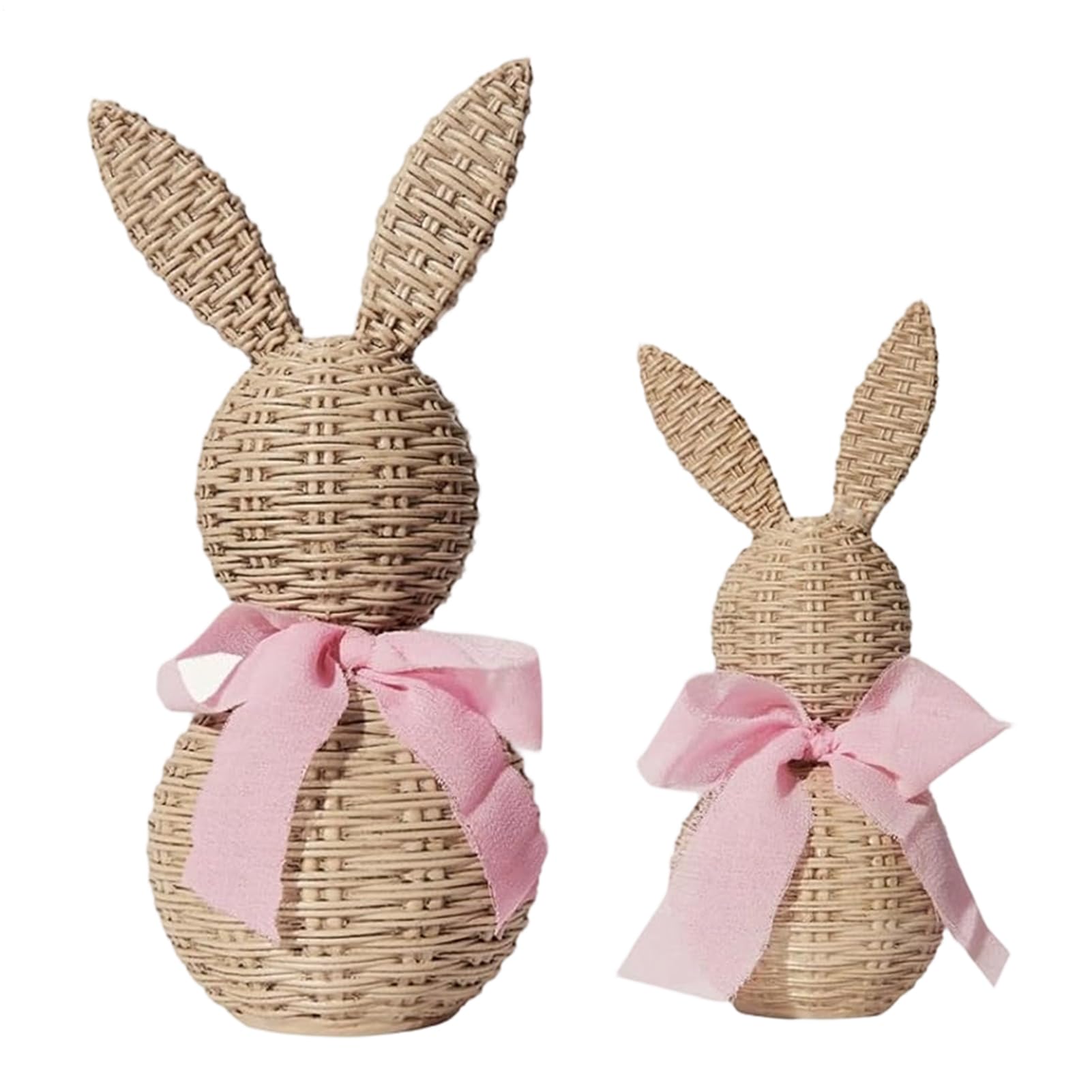 Figurines de lapins en résine rustique de qualité supérieure pour salon (x2)