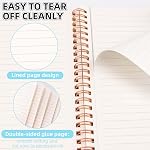 Cute Spiral Notebook A5, Aesthétique Floral Design Spiral Journal pour les femmes filles avec poche & Pages alignées, 8MM 160 Pages/80 Feuilles Livre de notes filaire pour l'école de bureau de travail, bleu
