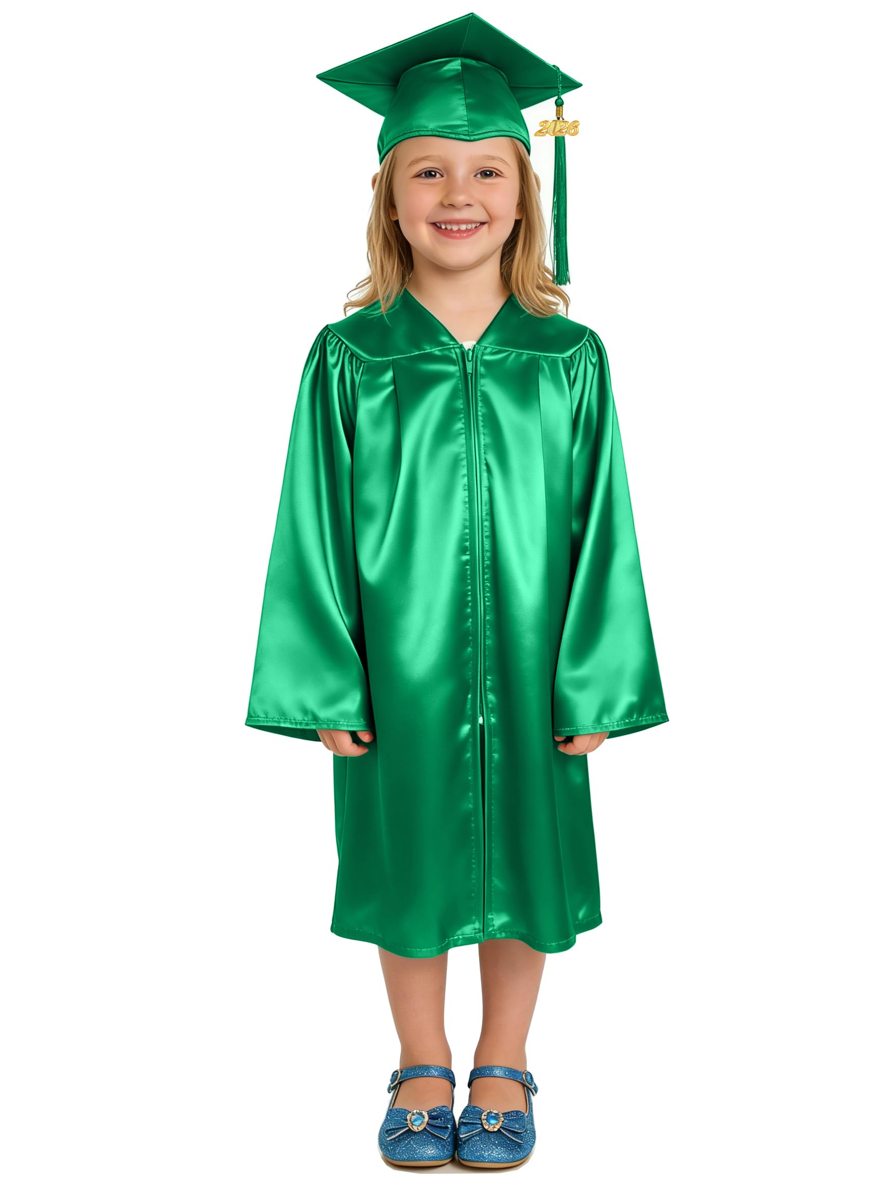 GradPlaza Kids Graduation Cap and Gown Set with 2026 Tassel Shiny