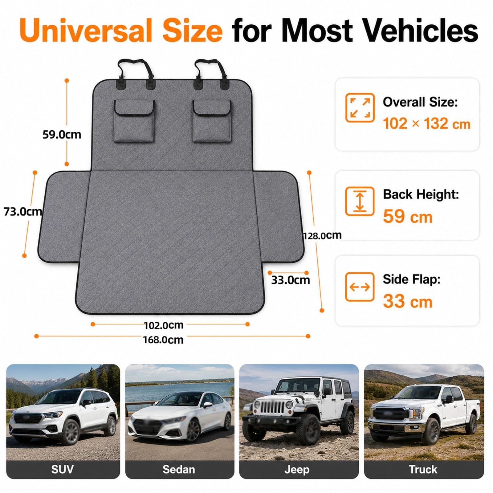 Telo Bagagliaio Auto Cani, per Suzuki S Cross Scross 2014-2025 2026 Custodia per Baule Auto Cani Antistrappo e Impermeabile con Protezione Laterale