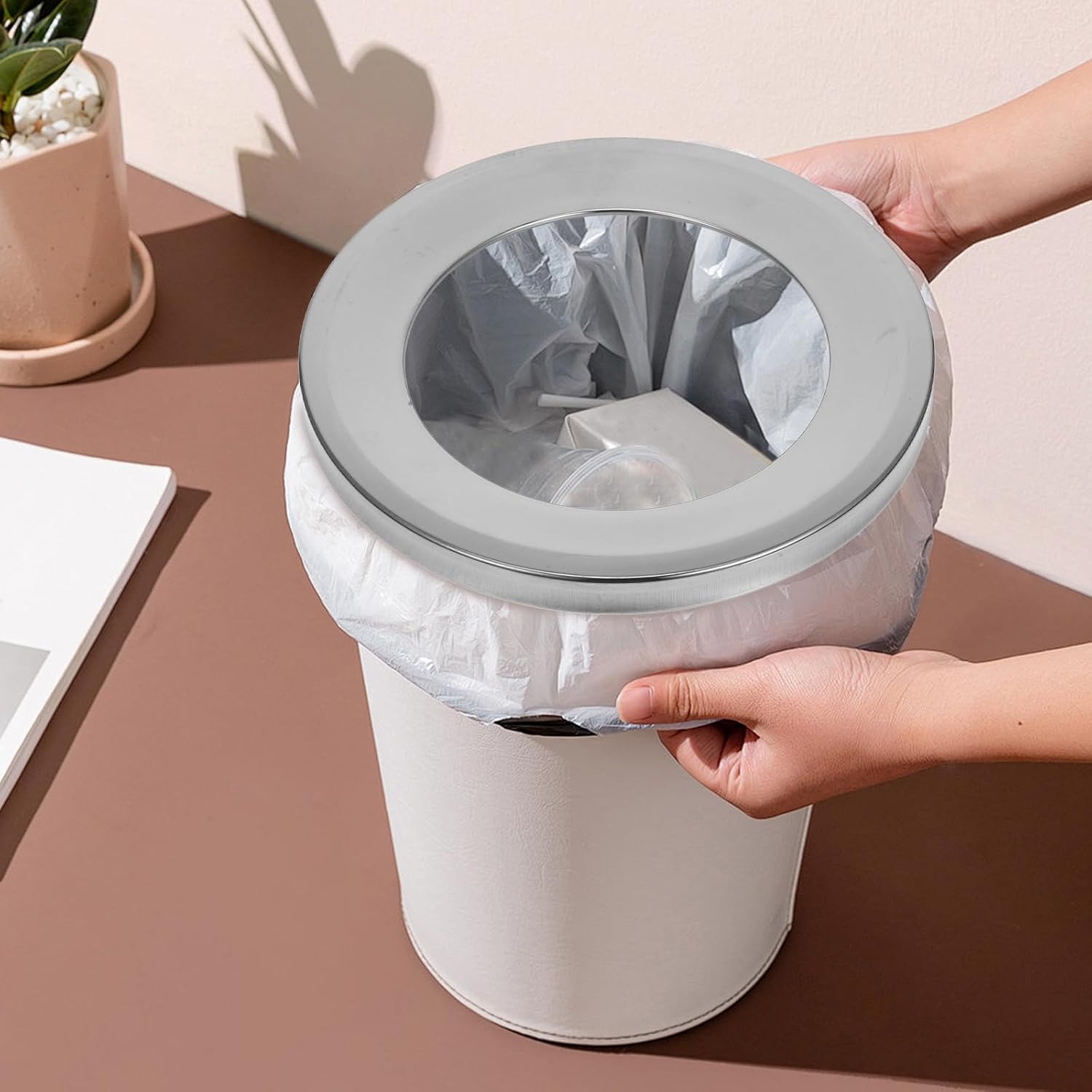 Stainless Steel Trash Can Lid Metal Garbage Cover 30x30cm Recessed Flip-top Replacement Lid for Kitchen Bathroom Countertop Use
