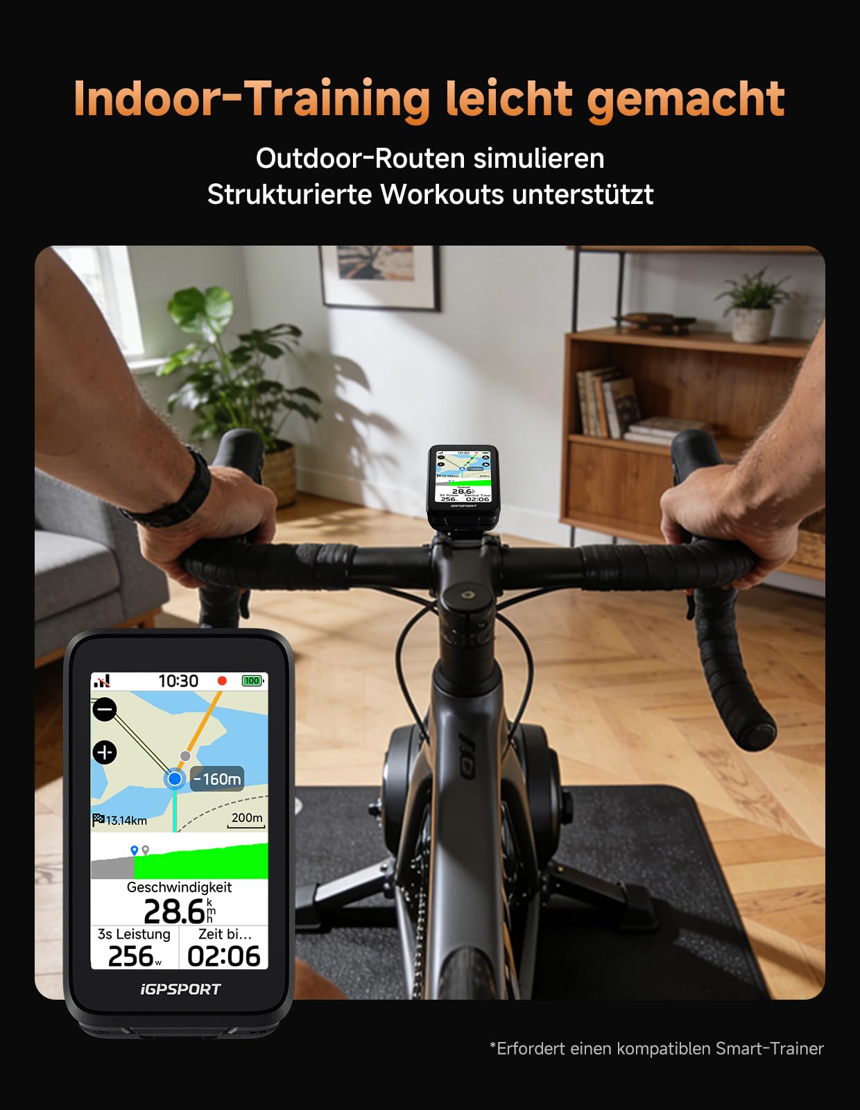 iGPSPORT BiNavi Air Fahrradcomputer Kabellos, GPS 3,0″ Touchscreen Karten Sprachnavigation Kletterfunktionen