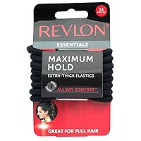 Vista 1 de Revlon Elásticos para el cabello extra gruesos, color negro, 15