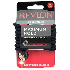 REVLON Extra Thick Black Hair Elastics, 15 Count