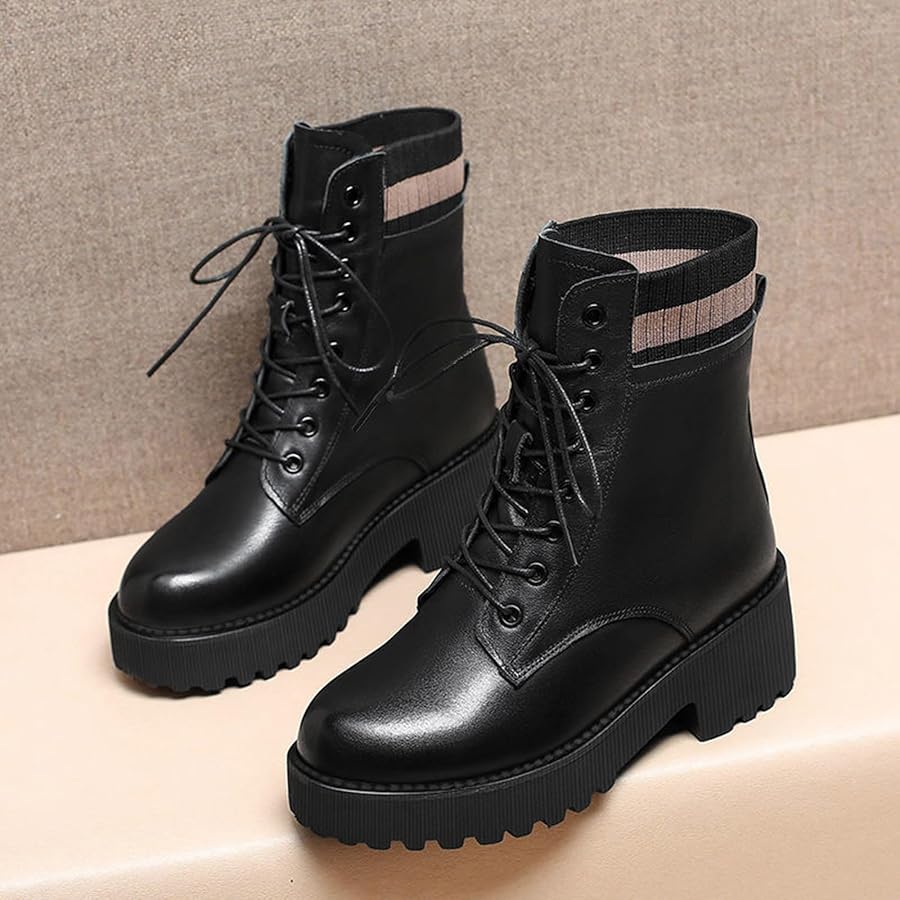 Allbestop Bottes Hiver Femme Cuir,Bottes Fourrées Garçon Chaussures Hiver Homme Punk Bottines Chaussons Sneakers Chaussure Été Femme Bottine A Talon Femme(Brun,37