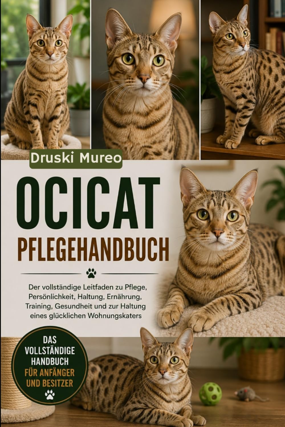 OCICAT-PFLEGEHANDBUCH: Der vollständige Leitfaden zu Pflege, Persönlichkeit, Haltung, Ernährung, Training, Gesundheit und zur Haltung eines glücklichen Wohnungskaters