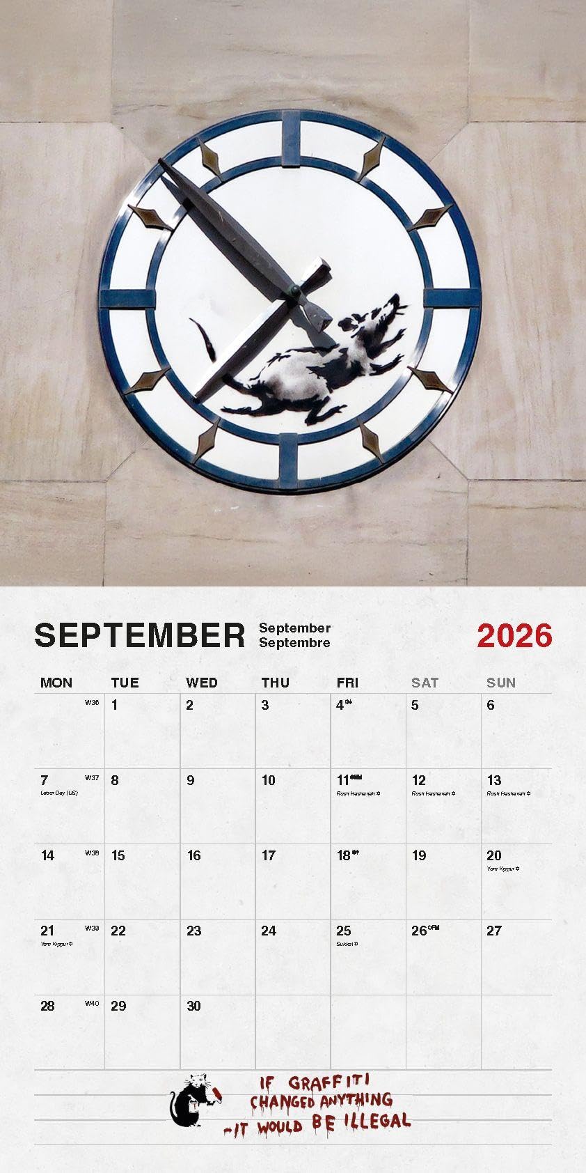 Banksy Calendar 2026 - Wall Calendar