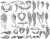 Assorted Angel Wings Feathers punk Charm Pendant Connector for DIY Jewelry Making Accessaries36pcs,Antique Silver Tone