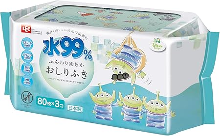 Amazon ディズニー 純水99 おしりふき ふんわりタイプ 80枚 3個 トイ ストーリー エイリアン 日本製 純水ベビーケア ドラッグストア