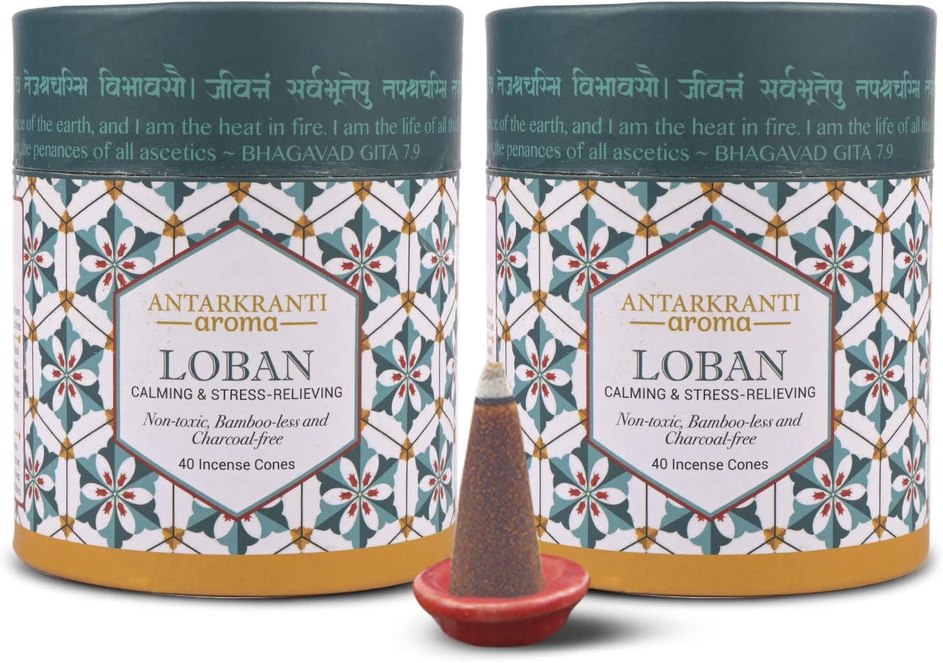 Sacred Life Dry Dhoop LOBAN Cones | Pack of 2 | Contains- 80 Incense Cones | Burning Time 35 Minutes | Low Smoke Dhoop for Pooja | 100% Organic & Charcoal Free | Aromatherapy | Meditation | Yoga