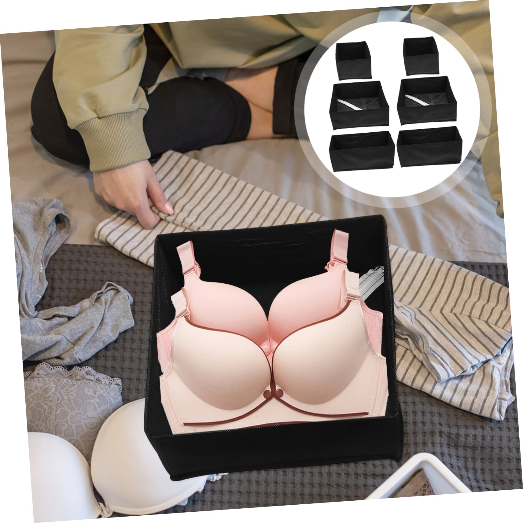 ULTECHNOVO 6pezzi Custodia Per Contenitore Vestiti Scatole -oggetti Cestini -biancheria Intima Organizer Per Vestiti Per Ragazza
