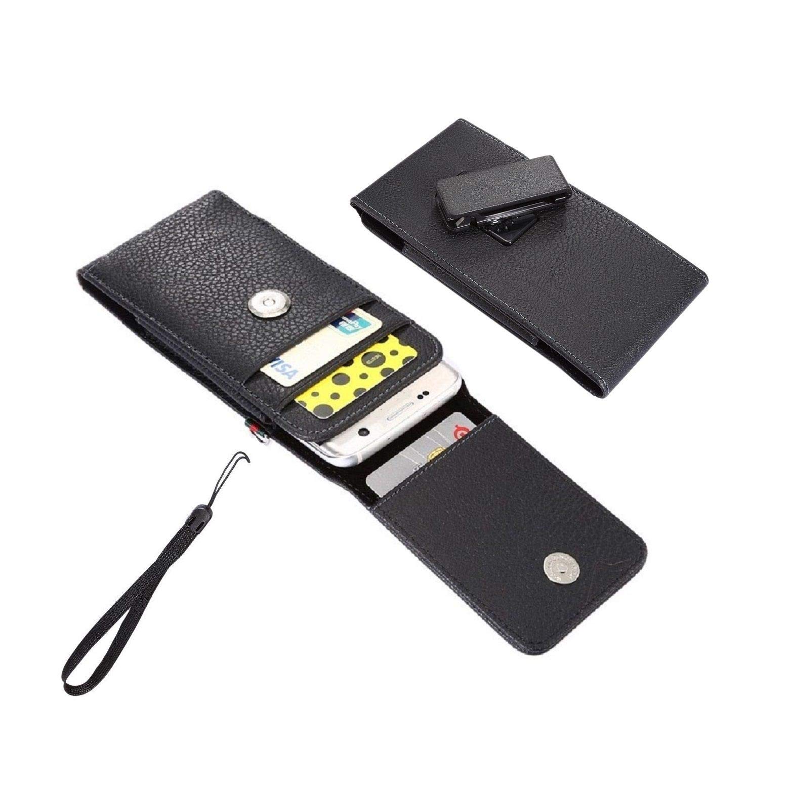 Magnetic Leather Holster Card Holder Case Belt Clip Rotary 360º Compatibile con Fly Slimline (2018) - Black