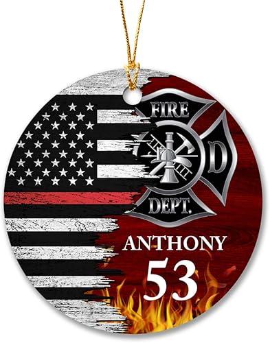Miniatura 7 de Adorno de Navidad de bombero personalizado 2024, adorno de bombero regalo para decoración de árbol de Navidad, adorno de bombero con nombre