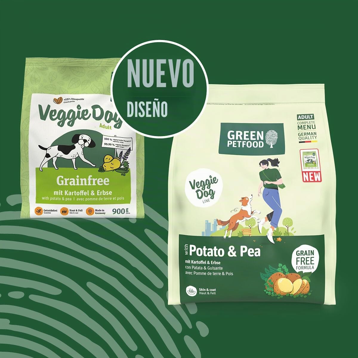 Green Petfood VeggieDog con Patata y Guisante (1 x 10 kg) | Adulto | alimento seco Premium para Perros Adultos sensibles | Vegetariano y sin Trigo | con Sabrosa Batata | 1 Pack