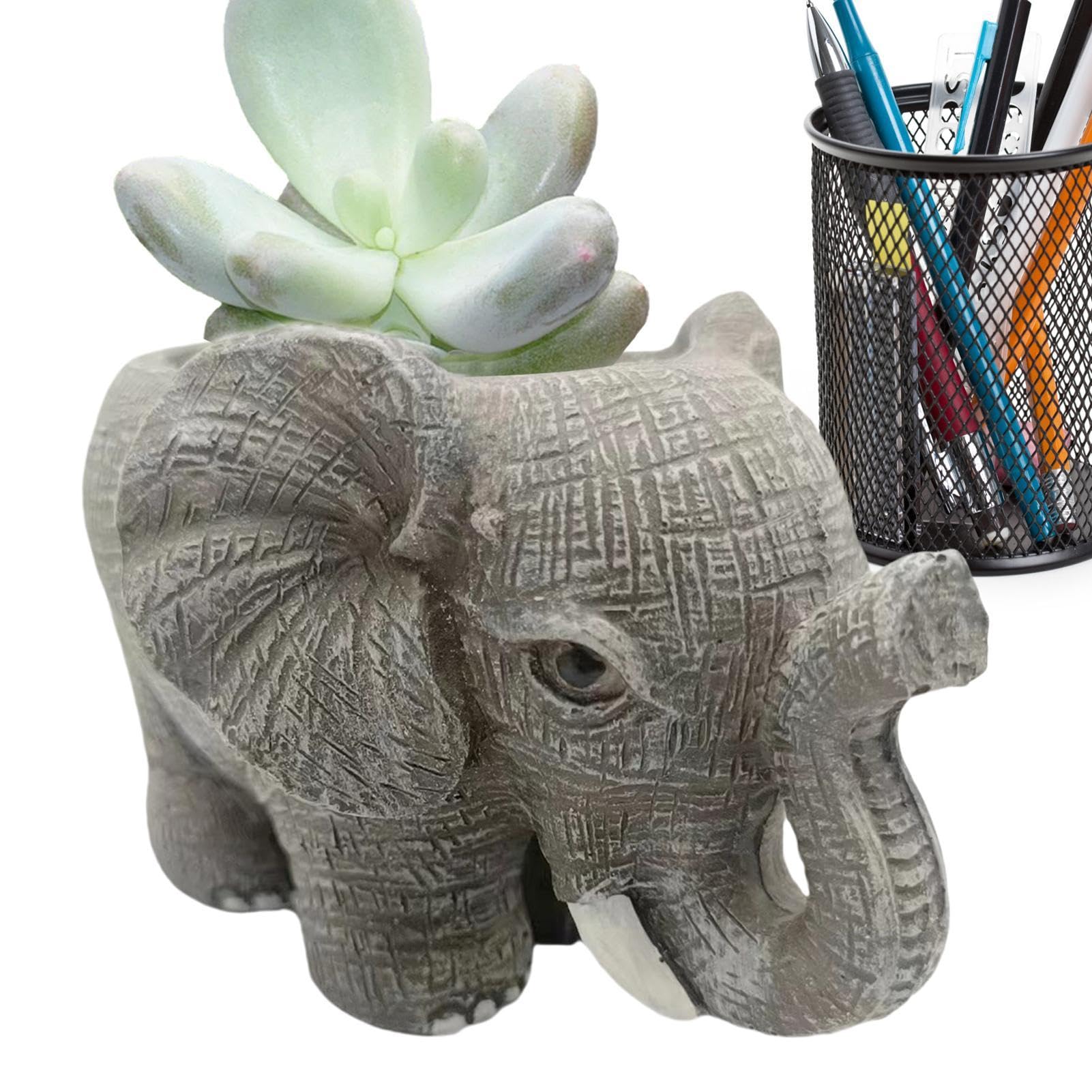 Maceta de elefante de resina para suculentas y plantas de interior o exterior