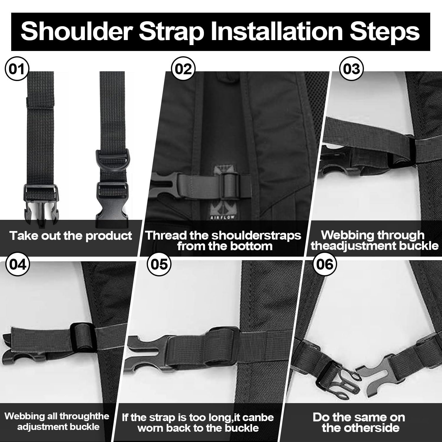 ZFRITP 2 Pcs Sangle Sac A Dos,Attache Sac A Dos,Nylon Sangle Poitrine