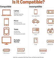 Vista 4 de Yaxa Basics, Cable de aluminio USB-C a DisplayPort – 3 pies